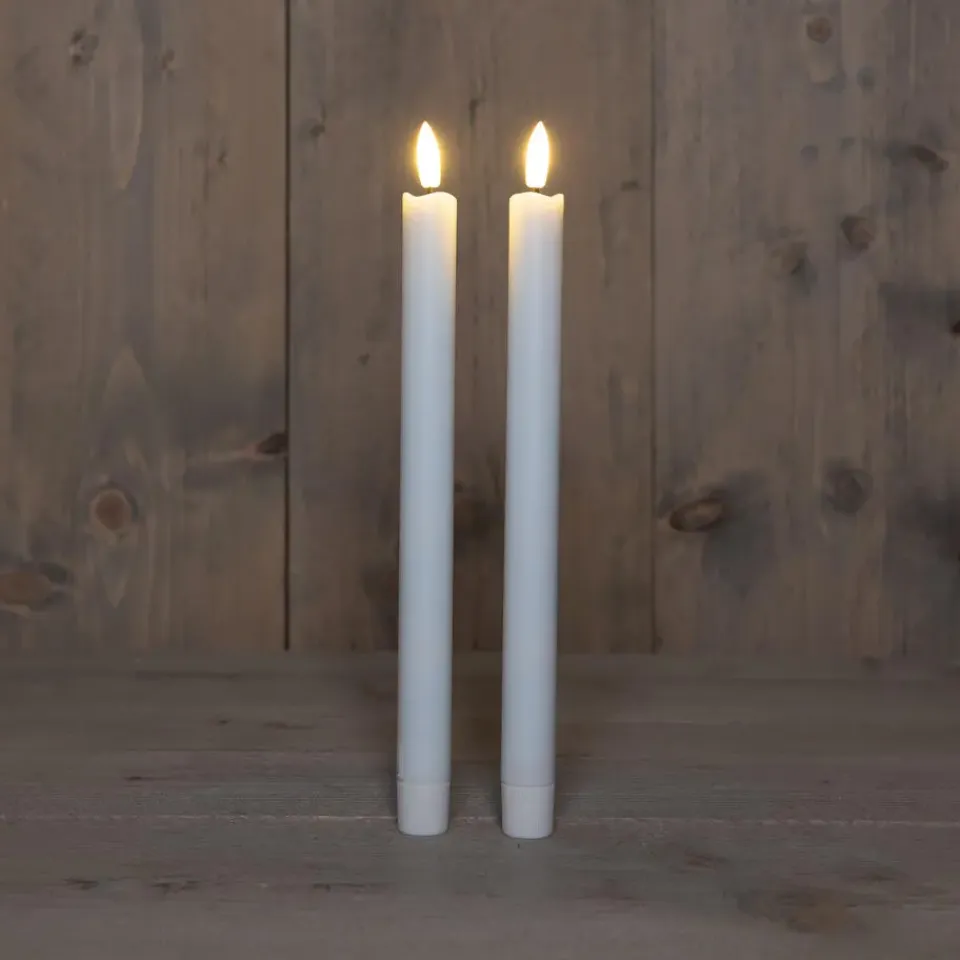 Anna's Collection Anna Collection Led dinerkaarsen - 2x st - wit - 24 cm - 3D lont Best