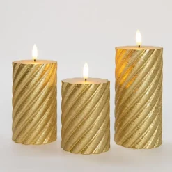 Anna's Collection Anna Collection LED kaarsen - 3x - goud -swirl -afstandsbediening Discount