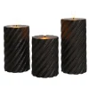 Anna's Collection Anna Collection LED kaarsen - 3x - zwart -swirl -afstandsbediening New