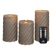 Anna's Collection Anna Collection LED kaarsen - 3x - taupe grijs -swirl Best