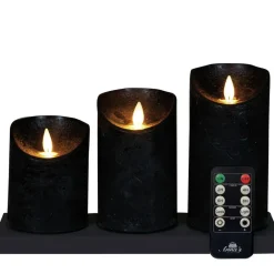Anna's Collection LED kaarsen - 3x - zwart Sale