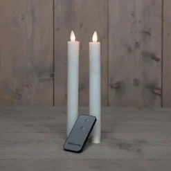 Anna's Collection Dinerkaarsen - wit - 2 stuks - LED - 23 cm Hot