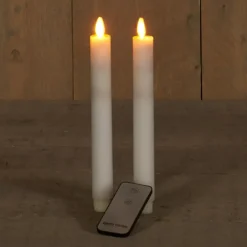 Anna's Collection Dinerkaarsen - wit - 2 stuks - LED - 23 cm Hot