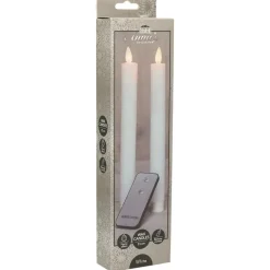 Anna's Collection Dinerkaarsen - wit - 2 stuks - LED - 23 cm Hot