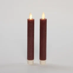 Anna's Collection LED dinerkaarsen - 2x st - antiek roze - 18 cm