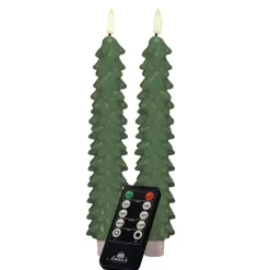 Anna's Collection LED dinerkaars - 2x - groen - kerstboom - 23 cm Outlet