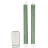 Anna's Collection LED dinerkaarsen - 2x - jade groen - 23 cm Hot