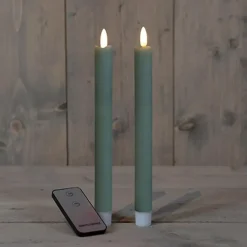 Anna's Collection LED dinerkaarsen - 2x - jade groen - 23 cm Hot