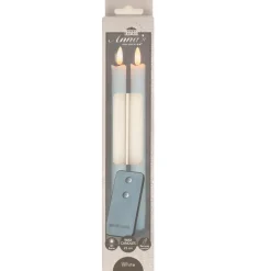 Anna's Collection LED dinerkaarsen - 2x - wit - 23 cm Hot