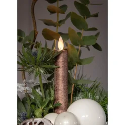 Anna's Collection LED dinerkaarsen - 2x - brons - 23 cm Online