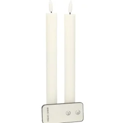 Anna's Collection Led dinerkaarsen - 2x st - wit - ribbel - 23 cm Online