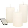 Anna's Collection LED Stompkaarsen met afstandsbediening - 3x - wit Online