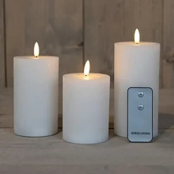Anna's Collection LED Stompkaarsen met afstandsbediening - 3x - wit Online