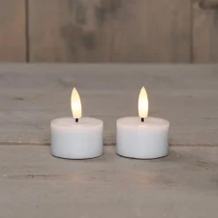 Anna's Collection LED waxinelichtjes - 2x -wit -D4 x H5 cm Clearance