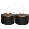 Anna's Collection LED waxinelichtjes - 2x -zwart -D4 x H5 cm Discount