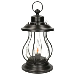 Anna's Collection Solar lantaarn - vlameffect - 17 x 31 cm - metaal Outlet