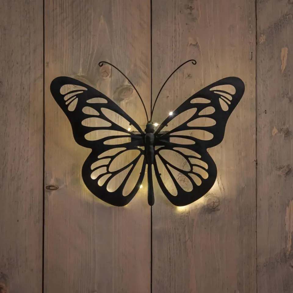 Anna's Collection Solar wandlamp - vlinder - 25 x 35 cm - metaal Online