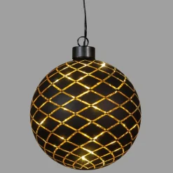 Anna's Collection Verlichte kerstbal - goud - D12 cm - 10 LED New