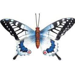 Anna's Collection Vlinder - tuindeco - metaal - blauw/zwart - 37 cm New