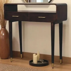 Artisan Furniture Apollo Loop Console, 2 Lades en Open Gleuf, Donkerbruin Best