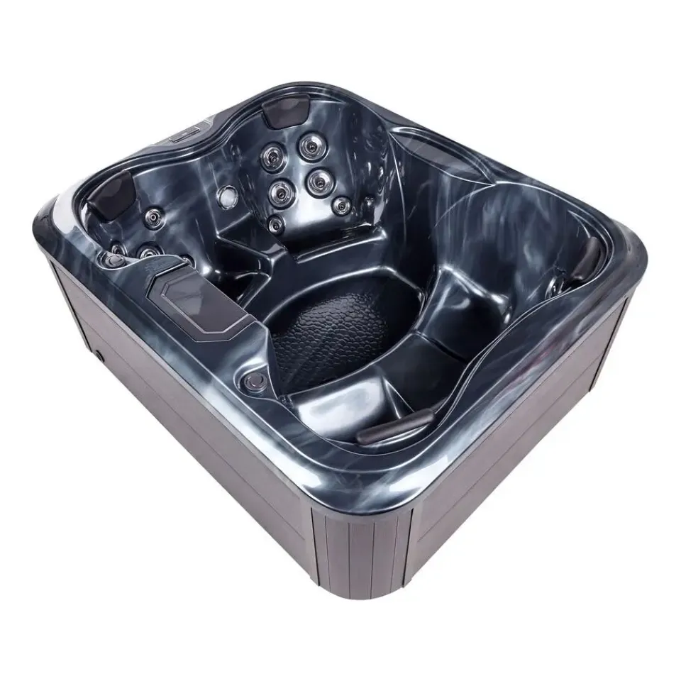 Beliani ARCELIA - Whirlpool buitenbad - Grijs - 215 x 180 cm - Acryl Best