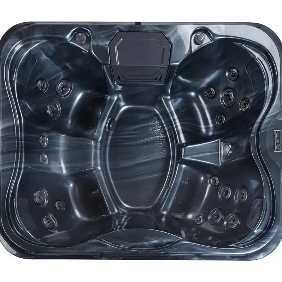 Beliani ARCELIA - Whirlpool buitenbad - Grijs - 215 x 180 cm - Acryl Best