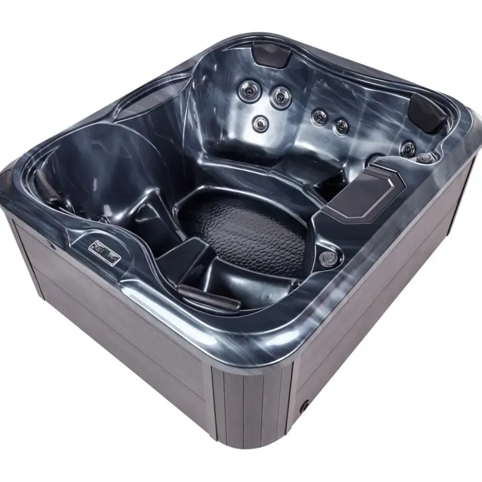 Beliani ARCELIA - Whirlpool buitenbad - Grijs - 215 x 180 cm - Acryl Best