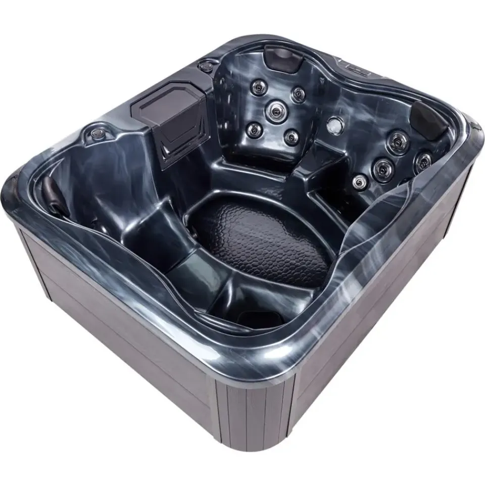 Beliani ARCELIA - Whirlpool buitenbad - Grijs - 215 x 180 cm - Acryl Best