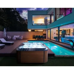 Beliani ARCELIA - Whirlpool buitenbad - Blauw - 215 x 180 cm - Acryl Best