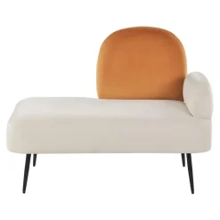 Beliani ARCEY - Chaise longue - Wit/Oranje - Fluweel Best
