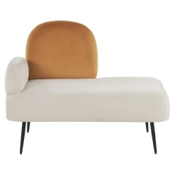 Beliani ARCEY - Chaise longue - Wit - Fluweel Outlet