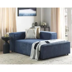 Leen Bakker ARDAL - Chaise longue - Donkerblauw - Linkszijdig - Corduroy Sale