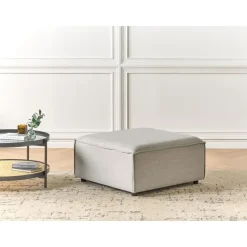 Leen Bakker ARDAL - Ottomaan - Lichtgrijs - Polyester Hot