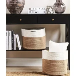 Beliani ARDESEN - Mand set van 2 - Beige - Katoen Sale