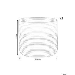 Beliani ARDESEN - Mand set van 2 - Beige - Katoen Sale