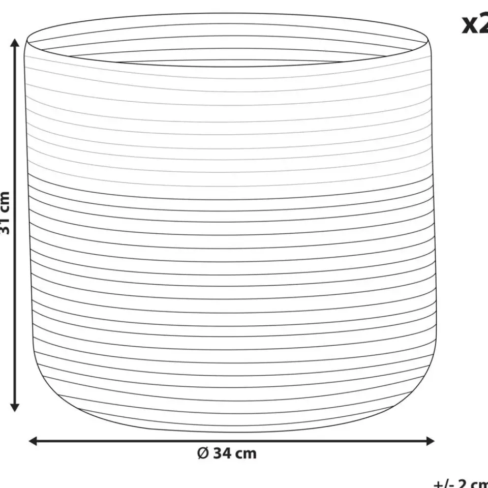 Beliani ARDESEN - Mand set van 2 - Beige - Katoen Sale