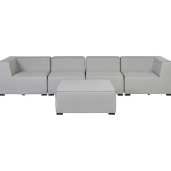 Beliani AREZZO - Tuinbank voor 4 - Lichtgrijs - Polyester Clearance