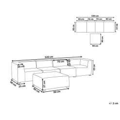 Beliani AREZZO - Tuinbank voor 4 - Lichtgrijs - Polyester Clearance