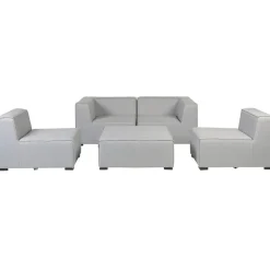 Beliani AREZZO - Tuinbank voor 4 - Lichtgrijs - Polyester Clearance