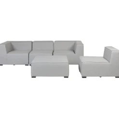 Beliani AREZZO - Tuinbank voor 4 - Lichtgrijs - Polyester Clearance