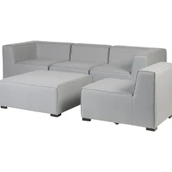 Beliani AREZZO - Tuinbank voor 4 - Lichtgrijs - Polyester Clearance