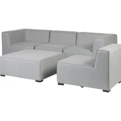 Beliani AREZZO - Tuinbank voor 4 - Lichtgrijs - Polyester Clearance