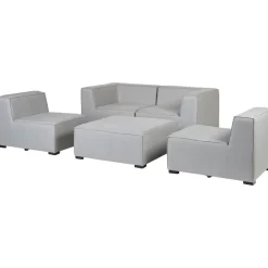 Beliani AREZZO - Tuinbank voor 4 - Lichtgrijs - Polyester Clearance