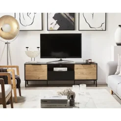 Beliani ARKLEY - TV-meubel - Zwart - Vezelplaat Discount