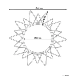Beliani AROEK - Wandspiegel - Zwart - Rotan