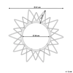 Beliani AROEK - Wandspiegel - Zwart - Rotan