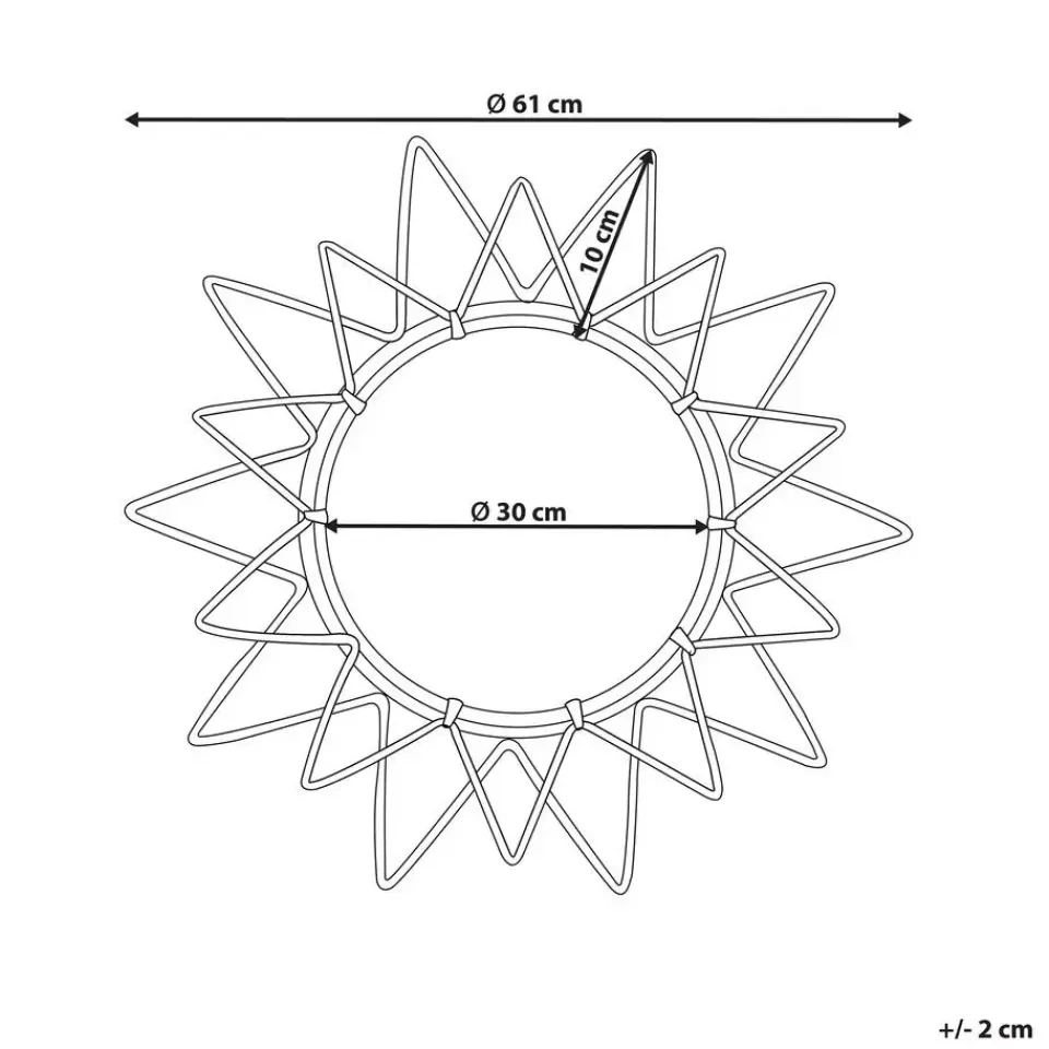 Beliani AROEK - Wandspiegel - Zwart - Rotan