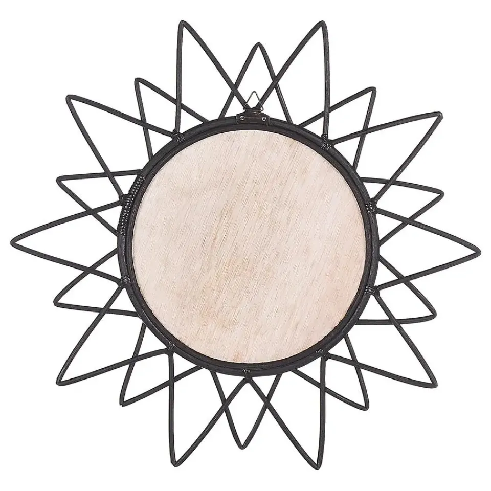 Beliani AROEK - Wandspiegel - Zwart - Rotan