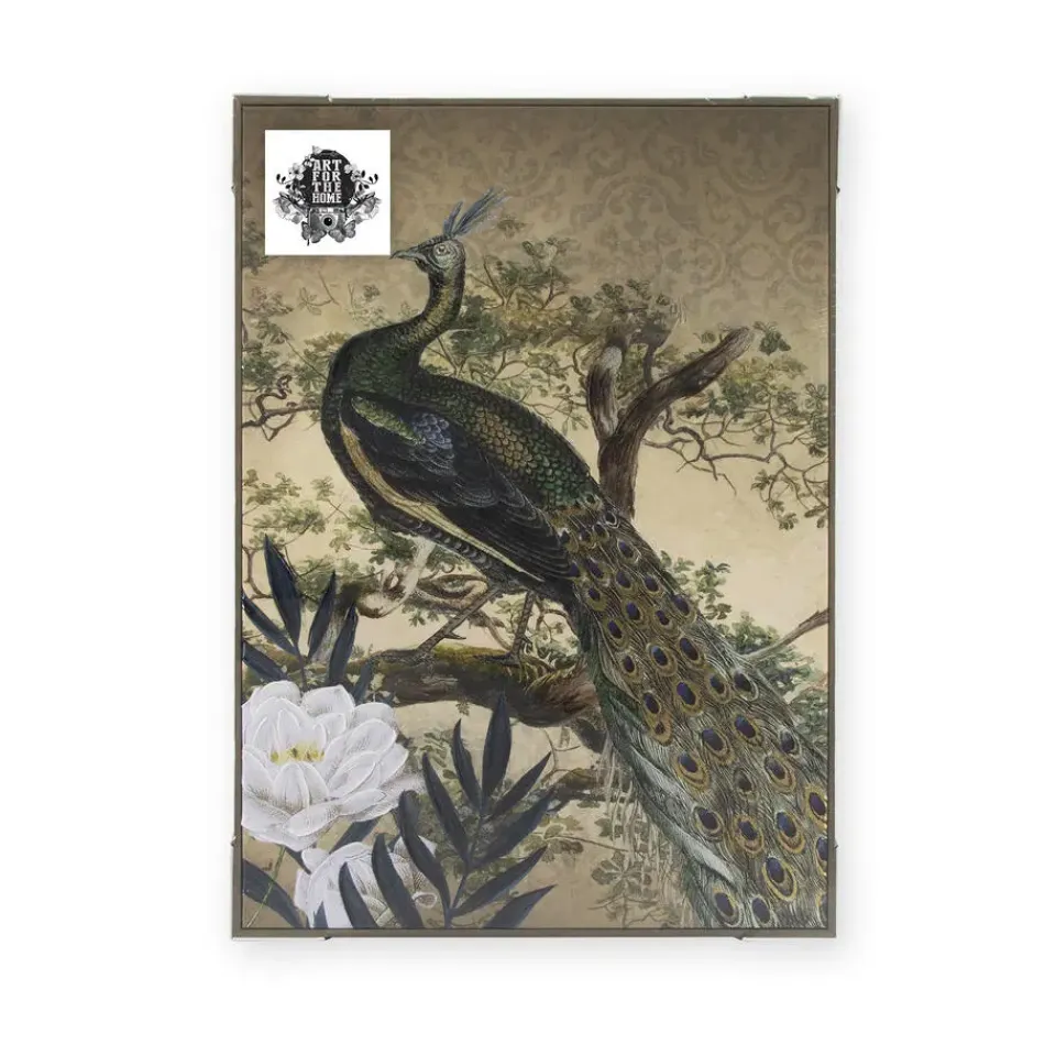 Art for the Home Canvas Geschilderde Details Peacock in Paradise Sale