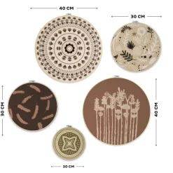 Art for the Home Ibiza Vibes Cirkels met borduursels 40x40cm Clearance